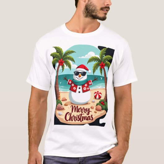 Weihnachts Schneemann (2) T-Shirt (Vorderseite)