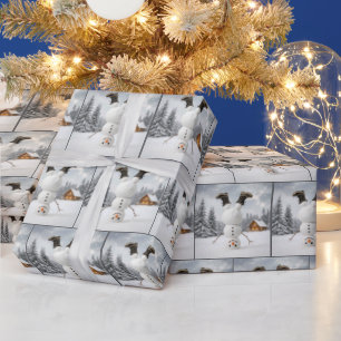 Weihnachts-Schneemann auf dem Kopf Geschenkpapier
