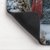 Weihnachts-Schneemann auf Skiern Mousepad (Ecke)