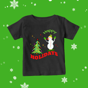 Weihnachts-Schneemann Baby T-shirt