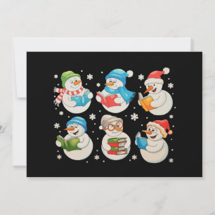 Weihnachts Schneemann Bücher Lesender Lehrer Xmas Feiertagskarte