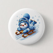 Weihnachts-Schneemann Button (Vorderseite)