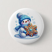Weihnachts-Schneemann Button (Vorderseite)