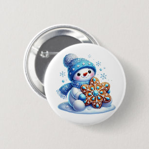 Weihnachts-Schneemann Button