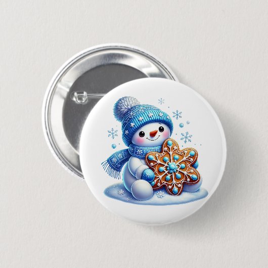 Weihnachts-Schneemann Button (Vorne & Hinten)