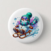 Weihnachts-Schneemann Button (Vorderseite)