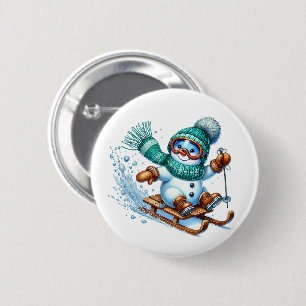 Weihnachts-Schneemann Button