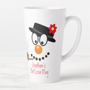 Weihnachts-Schneemann-Cartoon personalisierter hei Milchtasse