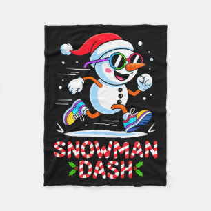 Weihnachts Schneemann Dash Lauf Lauf Marathon Tee Fleecedecke