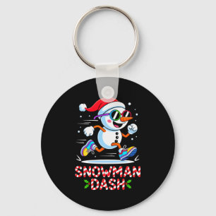 Weihnachts-Schneemann-Dash-Laufen-Läufer-Marathon- Schlüsselanhänger