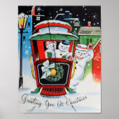 Weihnachts-Schneemann-Familienposter Poster (Vorne)