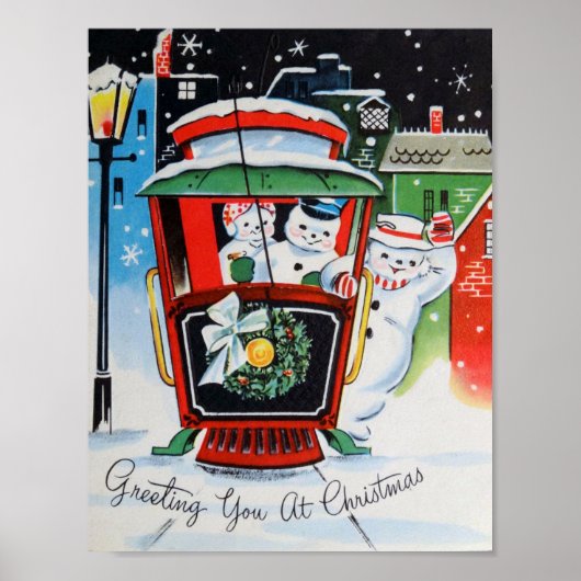 Weihnachts-Schneemann-Familienposter Poster (Vorne)