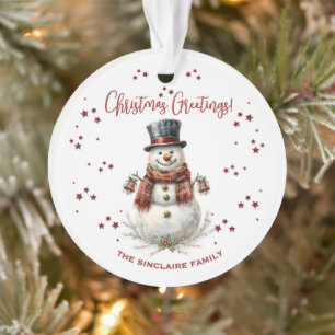 Weihnachts-Schneemann-Feiertag mit Namen Ornament