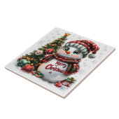 Weihnachts-Schneemann Fliese (Seite)