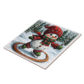 Weihnachts-Schneemann Fliese (Seite)