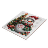 Weihnachts-Schneemann Fliese (Seite)
