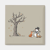 Weihnachts-Schneemann Fuchs und Reh Waldtier Magnet (Vorne)