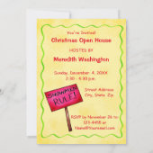 Weihnachts-Schneemann-Gelbe Party Einladung (Rückseite)