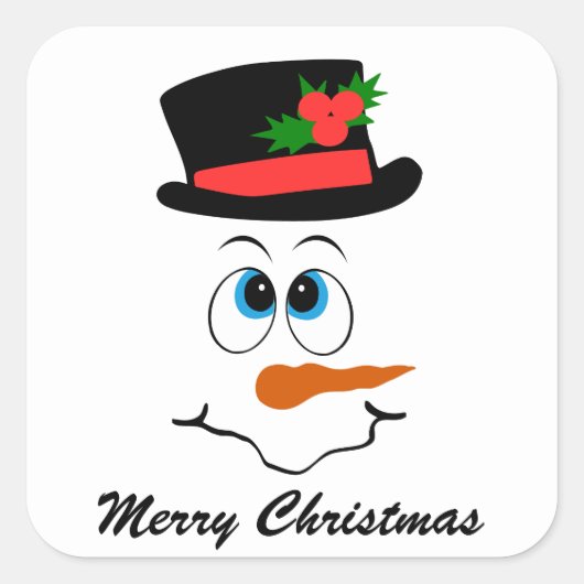 Weihnachts-Schneemann-Gesicht Aufkleber (Vorderseite)