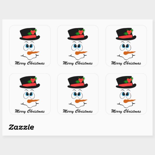 Weihnachts-Schneemann-Gesicht Aufkleber (Blatt)