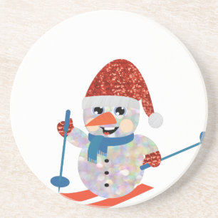 Weihnachts-Schneemann Getränkeuntersetzer