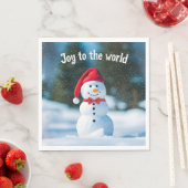 Weihnachts-Schneemann in Schneeflocken Serviette (Beispiel)
