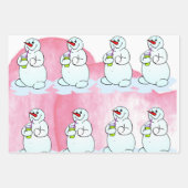 Weihnachts-Schneemann-Kaffee Ugly Weihnachtssüßer Geschenkpapier Set (Vorderseite 3)