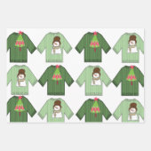 Weihnachts-Schneemann-Kaffee Ugly Weihnachtssüßer Geschenkpapier Set (Vorderseite 2)