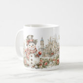 Weihnachts-Schneemann Kaffeetasse (Vorderseite Links)