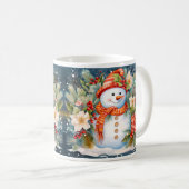 Weihnachts-Schneemann Kaffeetasse (VorderseiteRechts)