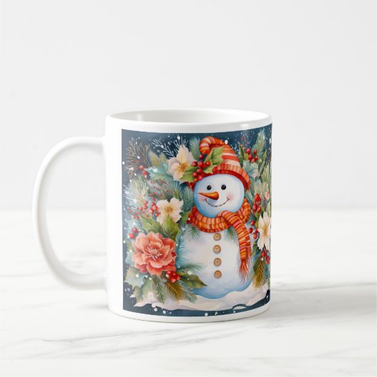 Weihnachts-Schneemann Kaffeetasse (Links)