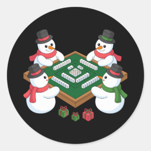 Weihnachts-Schneemann-Mahjong-Spiel Tisch Xmas-Fei Runder Aufkleber