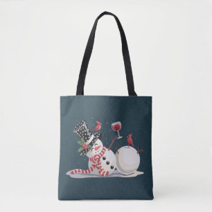 Weihnachts-Schneemann mit Wein-Geschenk Xmas Trink Tasche