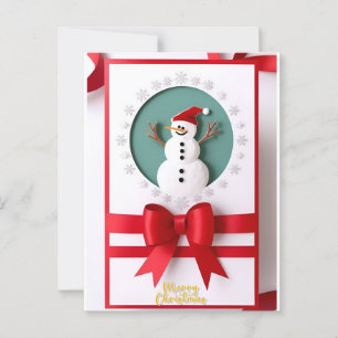 Weihnachts-Schneemann mit winterlichem Schneeflock Postkarte