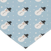Weihnachts-Schneemann-Muster in Blau Kurzer Tischläufer (Ecke)