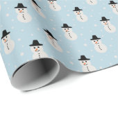 Weihnachts-Schneemann-Muster in hellblau Geschenkpapier (Rolleneckpunkt)