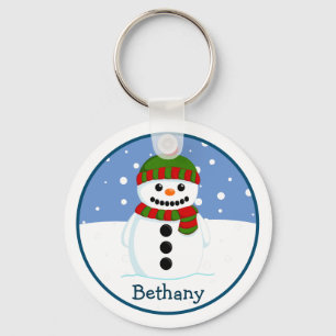Weihnachts-Schneemann Personalisiert Schlüsselanhänger