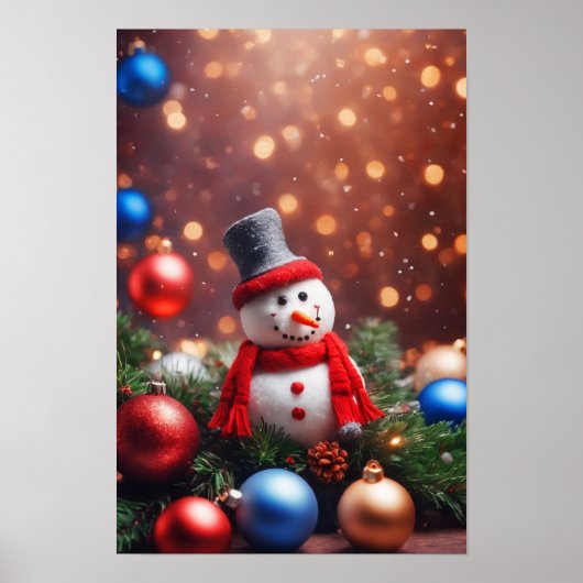 Weihnachts-Schneemann Poster (Vorne)