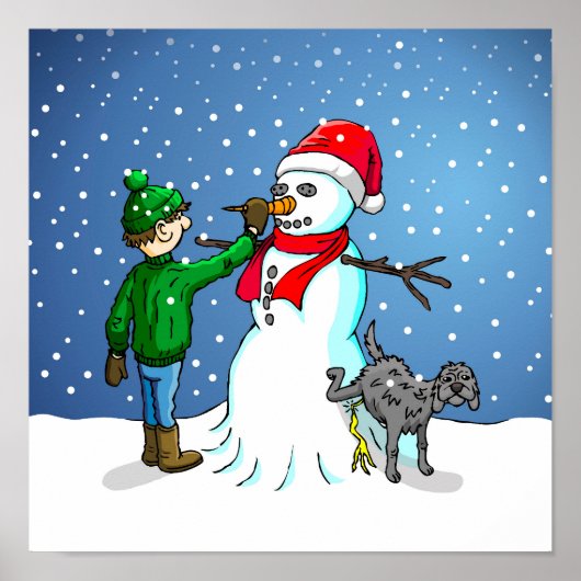 Weihnachts-Schneemann Poster (Vorne)