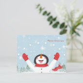 Weihnachts-Schneemann Postkarte (Stehend Vorderseite)