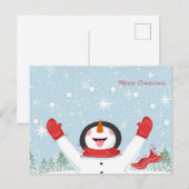 Weihnachts-Schneemann Postkarte (Vorne/Hinten)