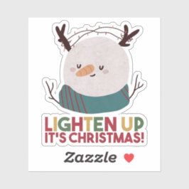 Weihnachts-Schneemann-Pun: Lighten Up Weihnachten Aufkleber