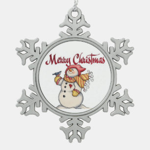 Weihnachts-Schneemann-Schneeflocken-Ornament Schneeflocken Zinn-Ornament