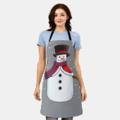 Weihnachts-Schneemann Schürze (Getragen)