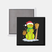 Weihnachts-Schneemann Softbyll Pitcher Jungen Kind Magnet (Vorderseite/Rückseite)