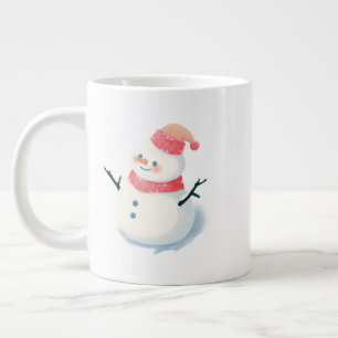 Weihnachts-Schneemann-Tasse – Funkelnde Feiertags- Jumbo-Tasse