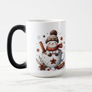 Weihnachts-Schneemann-Tasse, Heiße Schokolade Fest Verwandlungstasse