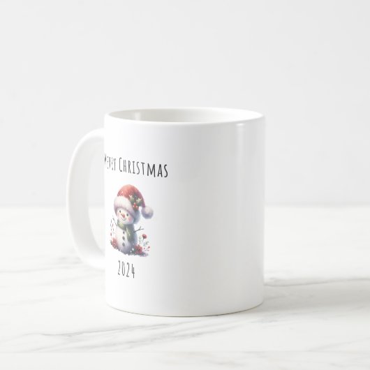 Weihnachts-Schneemann-Tasse Kaffeetasse (Vorderseite Links)