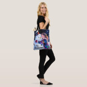 Weihnachts-Schneemann und ein Mädchen Tasche (Am Model)