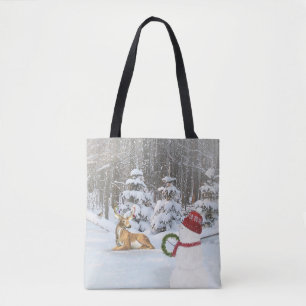 Weihnachts-Schneemann und Hirsch Tasche